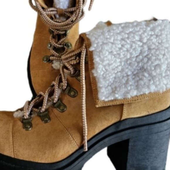 NWOB Rampage Women's Sage Lug Sole Hiker Booties Size 6.5 Brown - Picture 4 of 14